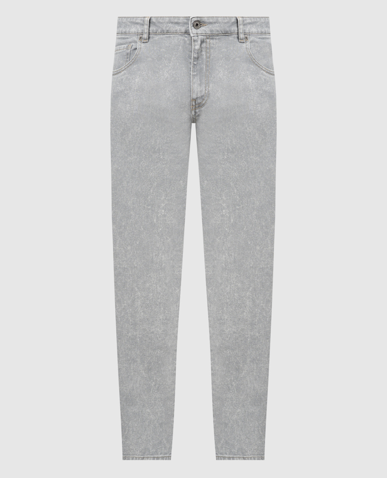 

Серые джинсы с логотип патч, Серый, Зауженные брюки