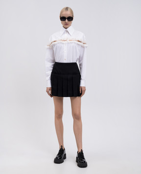 Alexander McQueen Белая рубашка с рюшами 830386QAABC