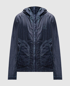 C.P. Company Синяя куртка из льна с вышивкой логотипа MOW202A006284G