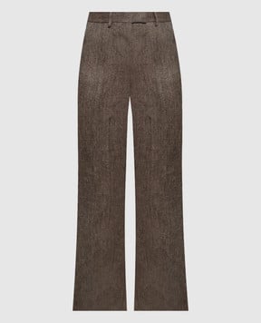 Loro Piana Брюки цвета хаки Korbin из льна. FAP0496