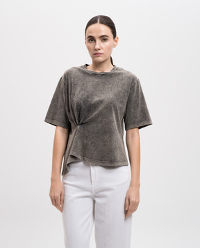 Dondup Серая футболка с драпировкой DS037JF0351PPTO