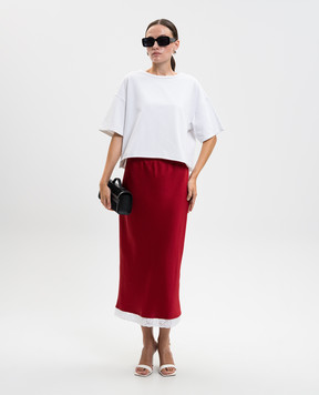 Victoria Beckham Червона спідниця з мереживом 1325WSK006458A