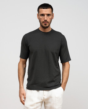 Cashmere&Whiskey Серая футболка из льна TS6452360706F