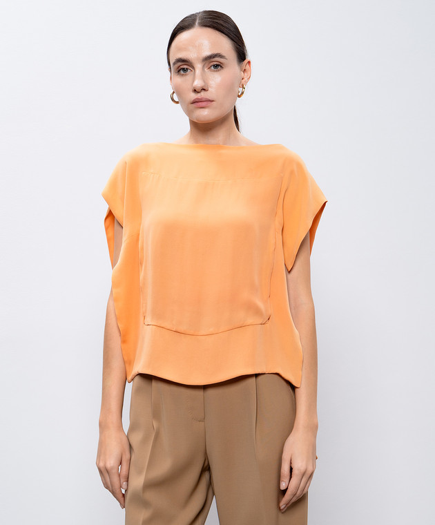 Antonio Berardi Оранжевый топ из шелка BPY304ABY402D изображение 3
