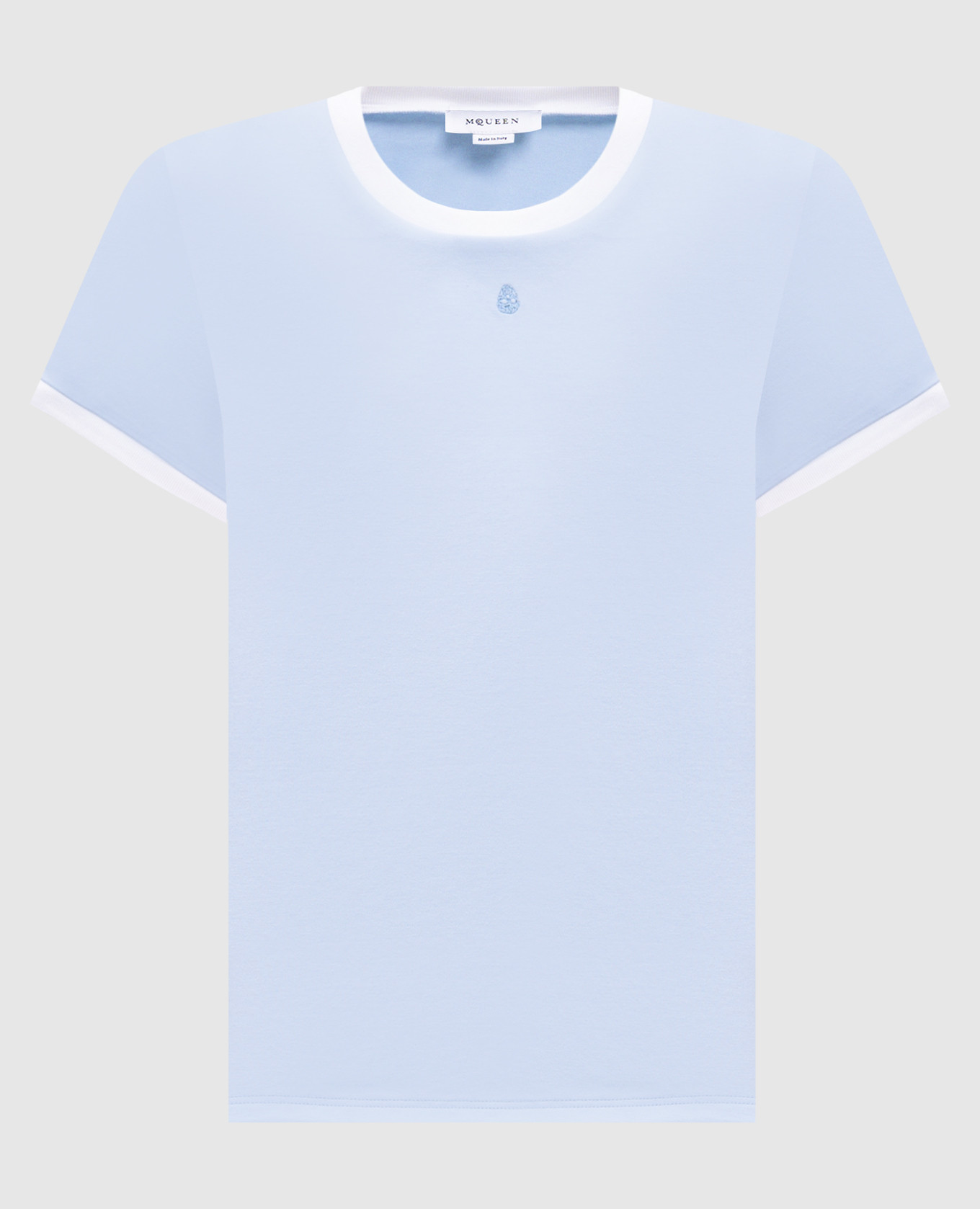 Голубая футболка с вышивкой логотипа эмблемы