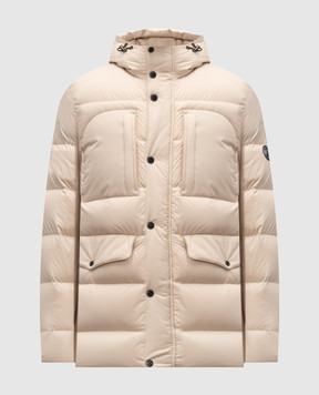 Stefano Ricci Бежевий пуховик з фактурним логотипом M6J5400090PL002Q