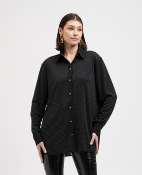 Versace Jeans Couture Чорна блуза з кристалами 76HAL2A2J0124