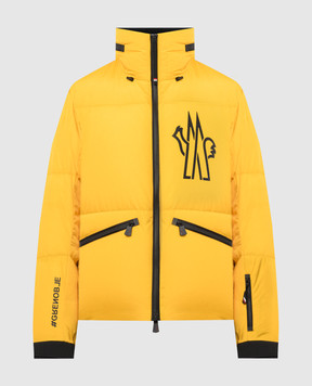 Moncler Grenoble Желтая пуховая куртка с логотипом 1A000235399E