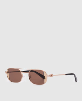 Off-White Золотистые солнцезащитные очки Lynn OERI14HS25MET001