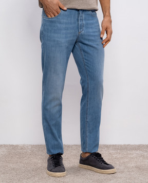 Brunello Cucinelli Блакитні джинси з ефектом потертості ME645D3210