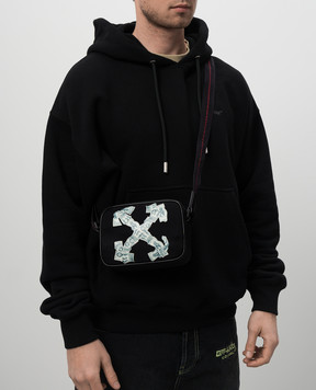 Off-White Чорна сумка з принтом емблеми логотипа OMNQ099S25FAB002