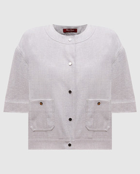 Max Mara Серый жакет AGILE с льном с люрексом. AGILE