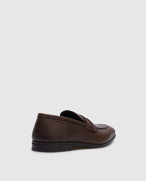 Stuart Weitzman Коричневые кожаные лоферы Simon SI223