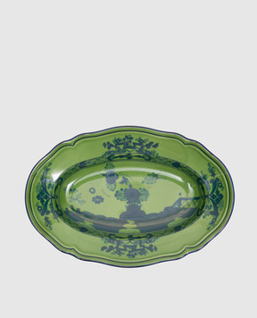Ginori 1735 Зеленая фарфоровая тарелка для соления из коллекции Oriente Italiano 003RG00FRV000G00123600