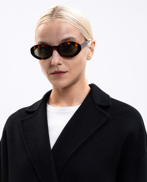 Saint Laurent Коричневі сонцезахисні окуляри М136 з ефектом черепахового панцира 780255Y9956