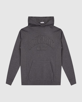 Dolce&Gabbana Дитячий сірий світшот з нашивкою логотипа L4JWMDG7PDS