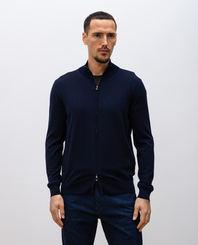 ISAIA Синий кардиган из шерсти MG8019YP005
