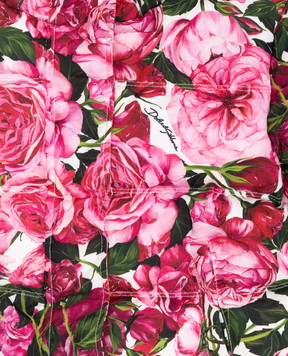 Dolce&Gabbana Детский розовый пуховик в цветочный принт. L2JBQ6ISMID