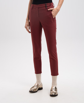 Brunello Cucinelli Бордові штани M0F70P6572