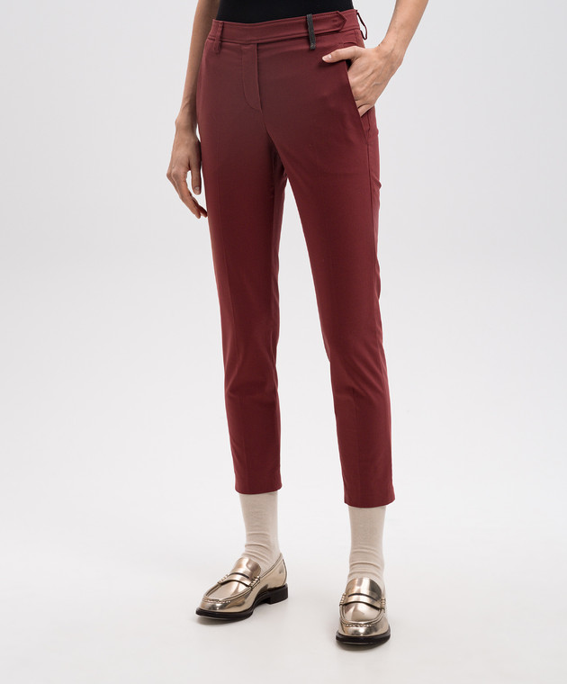 Brunello Cucinelli - Бордовые брюки M0F70P6572 купить в Symbol