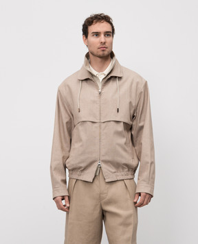 Loro Piana Бежевая куртка Conor из льна FAP1910