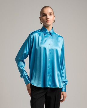 Ermanno Scervino Блакитна блуза з шовку D442K310OEL