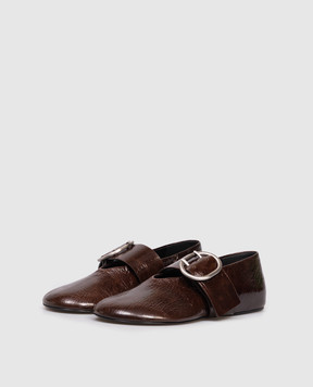 Jil Sander Коричневі шкіряні лаковані балетки J15WZ0031P8297