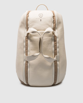 Brunello Cucinelli Бежевий комбінований тенісний рюкзак з логотипом MLZIUBT06
