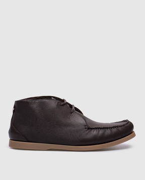 Bally Коричневые кожаные дезерты на меху MSF0CUCE002