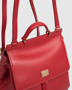 Dolce&Gabbana Дитячий червоний шкіряний рюкзак з логотипом EB0264A1065