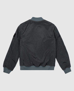 Stone Island Дитячий зелений бомбер зі знімним патчем логотипа 81164091968
