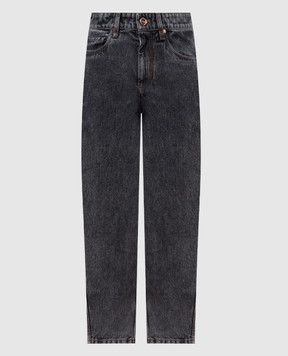 Brunello Cucinelli Сірі джинси мом з ефектом потертості MA095P4030