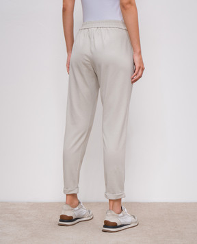 Brunello Cucinelli Бежевые брюки с цепочкой мониль MH827SA399