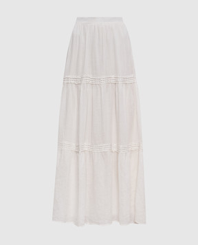 Ermanno Scervino Біла спідниця максі з кропиви з намистинами та бісером D302O302TBX