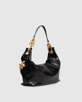 Balmain Чорна шкіряна глянцева сумка Sync FN0BS002LMTE