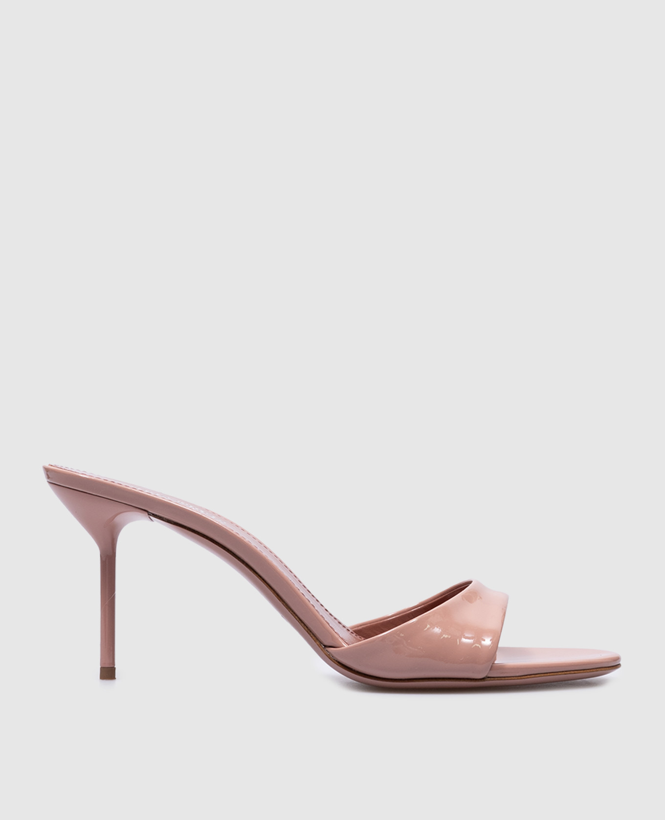 Lidia pink leather patent mules