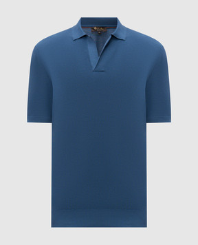 Loro Piana Синє поло Walkery з шовком FAM0531