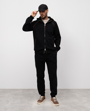 Brunello Cucinelli Черные джогеры с окантовкой MW8633311G