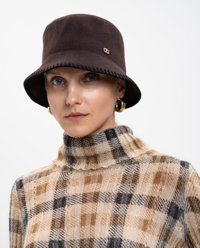 Twinset Коричневий капелюх клош з вовни 252TO5230