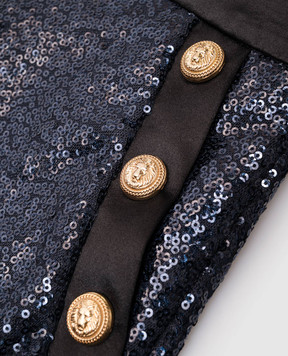 Balmain Детская синяя юбка в пайетке BX7A81A0189610