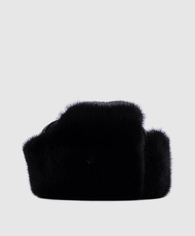 Schiatti Черная шапка из кожи крокодила с мехом норки 2461MINK изображение 2