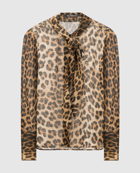 Ermanno Scervino Блуза из шелка в леопардовый принт D452K339XWU