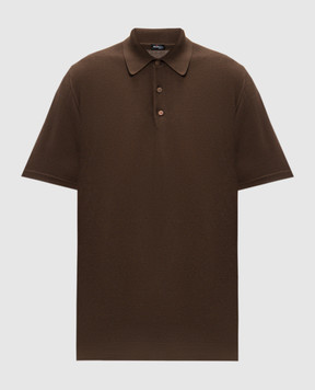 Kiton Поло цвета хаки в узор. UMK0706