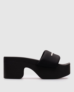 Alexander Wang Черный сабо с логотипом 30322S020