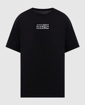 Maison Margiela MM6 Черная футболка с принтом логотипа SH0GC0057S24312