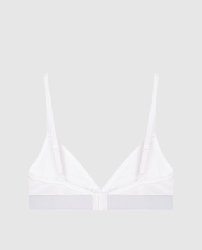 Versace Белый лиф в рубчик с логотипом 10135031A09551
