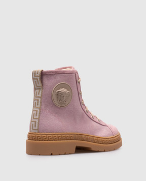 Versace Детские розовые ботинки La Medusa 10179981A128813438