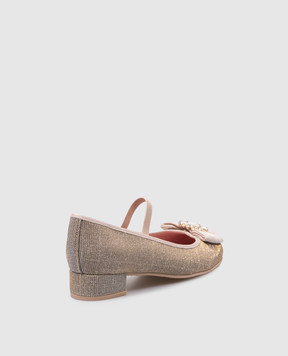 Pretty Ballerinas Дитячі сріблясті туфлі Emma з люрексом з кристалами 51260