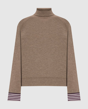 Brunello Cucinelli Бежевий светр з кашеміру з манжетами M12709803P