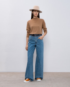 John Smedley Коричневый джемпер Amity из шерсти AMITY